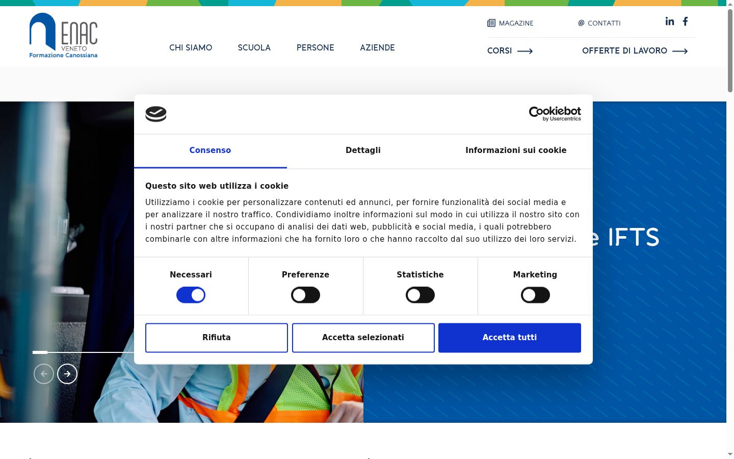 Snímka obrazovky banera súhlasu zobrazeného pred akoukoľvek interakciou