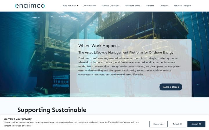 Screenshot of enaimco.com