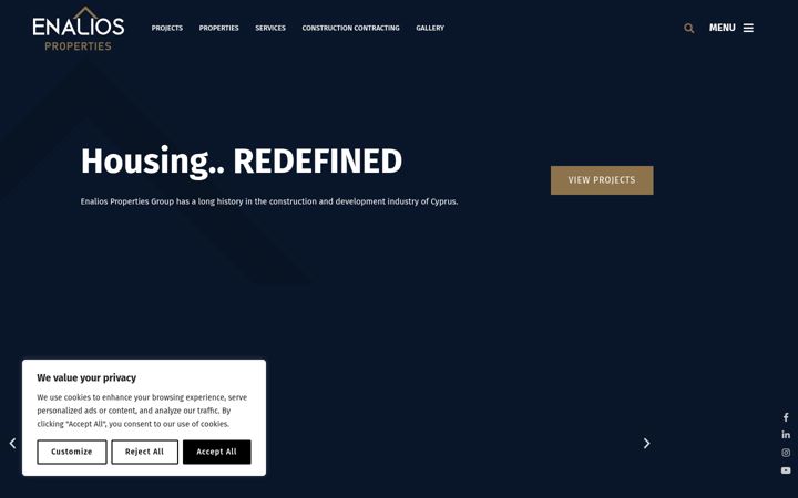 Screenshot of enaliosproperties.com.cy