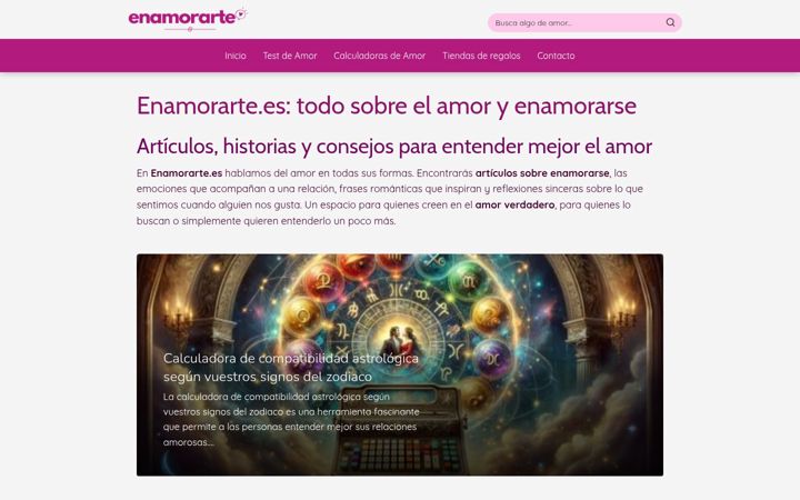 Ekraanipilt saidist enamorarte.es