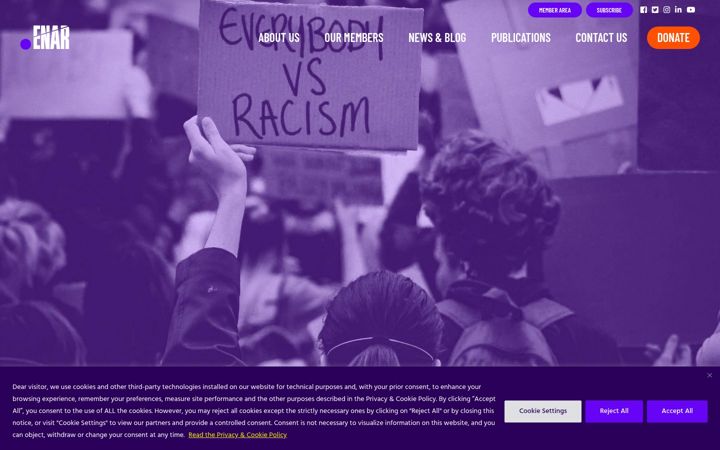 Captura de ecrã de enar-eu.org