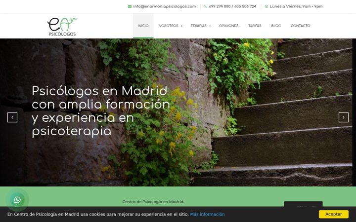 Screenshot of enarmoniapsicologos.com