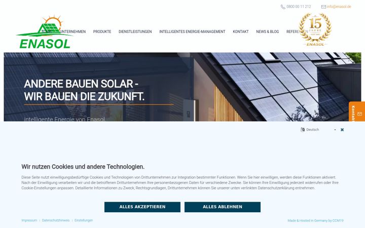 Screenshot of enasol.de