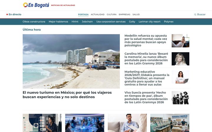 Skærmbillede af enbogota.co