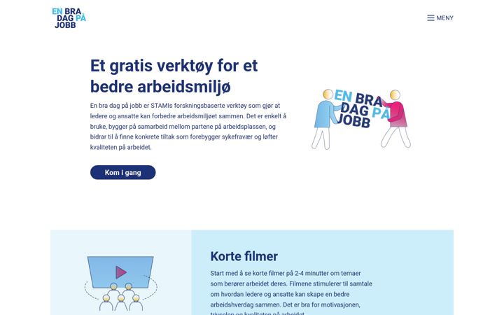 Screenshot van enbradagpajobb.no