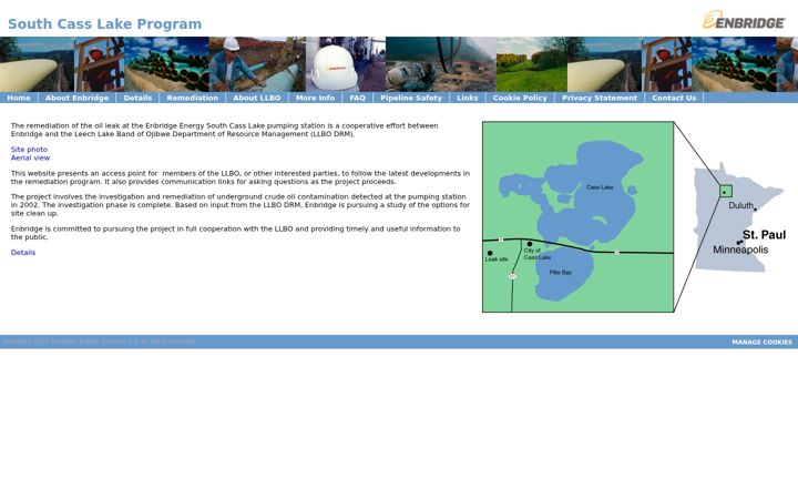 Screenshot of enbridgecasslake.com
