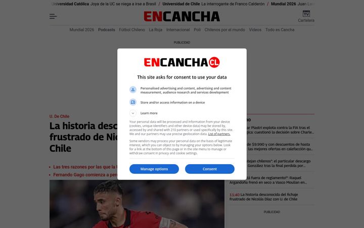 Screenshot of encancha.cl