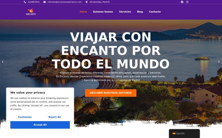Ekraanipilt saidist encanto-wonder.es