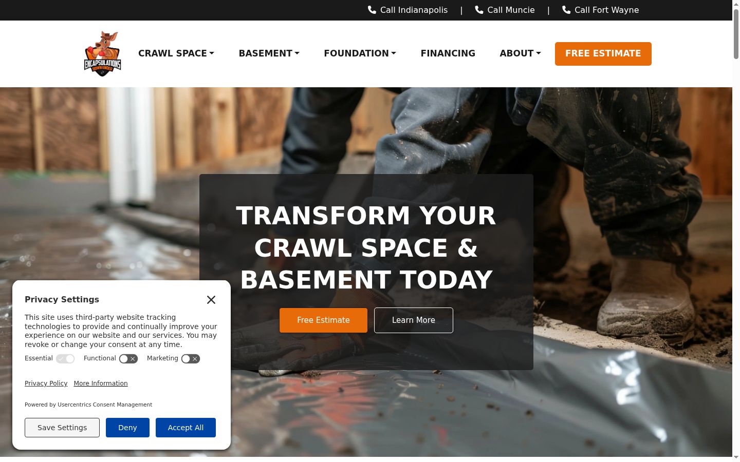 Screenshot of the consent banner shown before any interaction