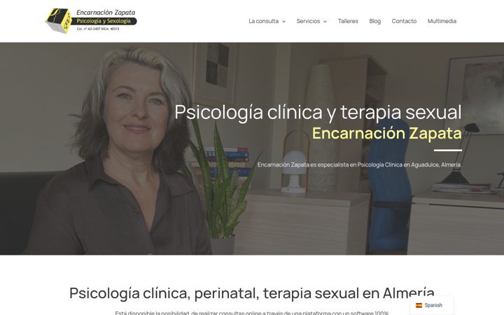 Kuvakaappaus sivustosta encarnacionzapata.es