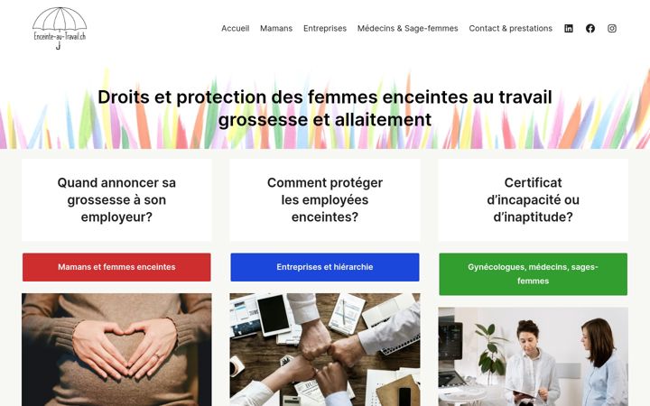 Screenshot von enceinte-au-travail.ch