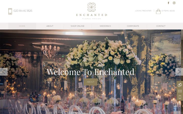 Skærmbillede af enchantedfloraldesign.co.uk