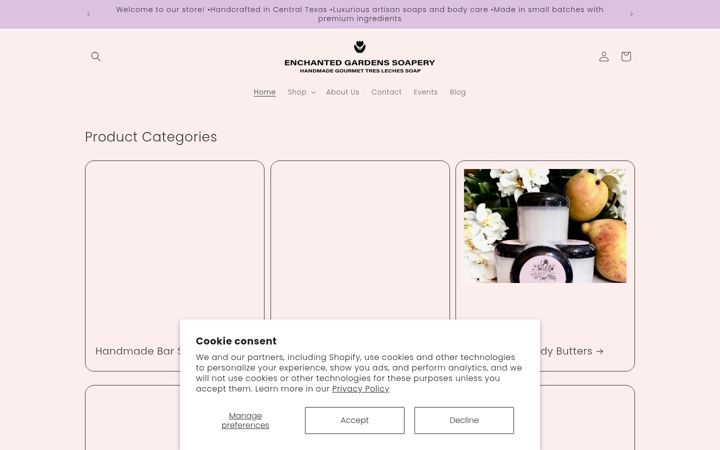 Screenshot of enchantedgardenssoapery.com