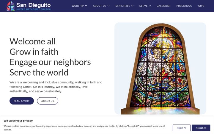 Screenshot of encinitaschurch.com