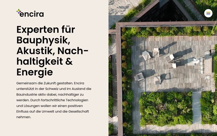 Screenshot von encira.ch