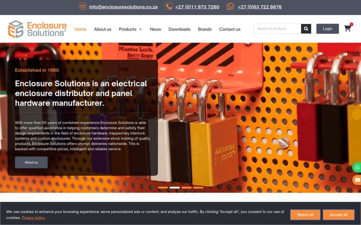 Snímek obrazovky enclosuresolutions.co.za