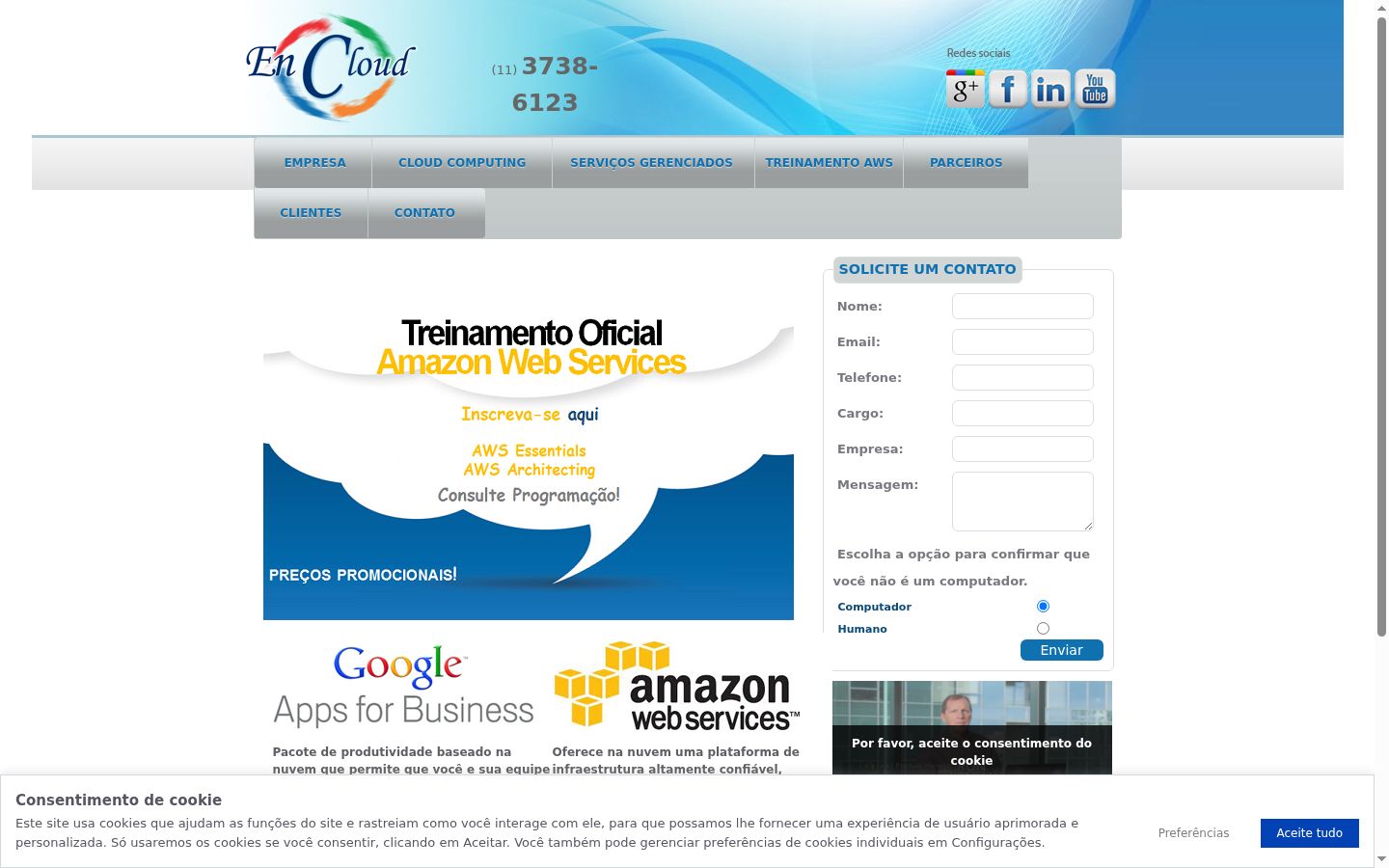 Screenshot tal-banner tal-kunsens muri qabel kwalunkwe interazzjoni