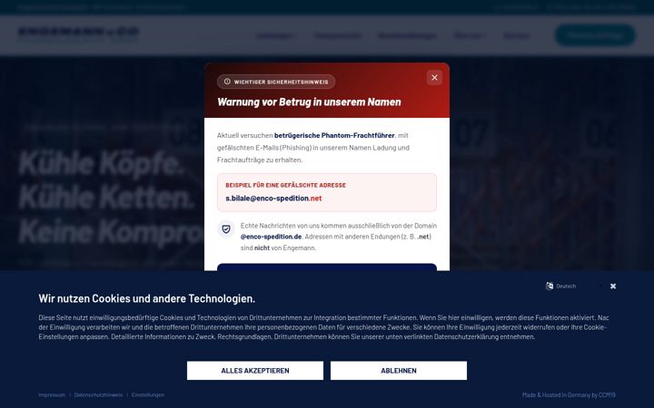 Screenshot of enco-pharmalogistik.de