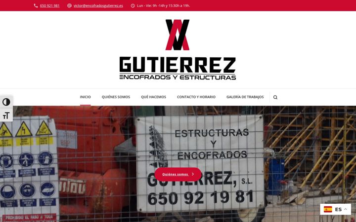 Screenshot stránky encofradosgutierrez.es