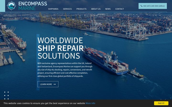 Screenshot of encompassmarine.com