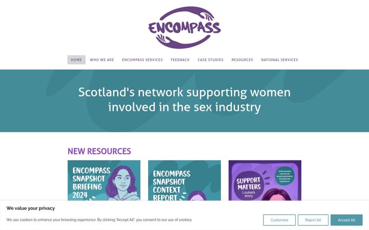 Ekrano kopija encompassnetwork.info
