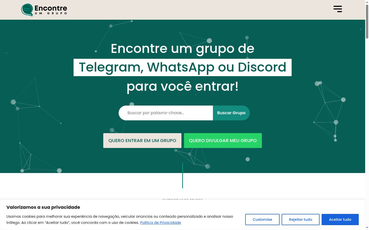 Capture d'écran de la bannière de consentement affichée avant toute interaction