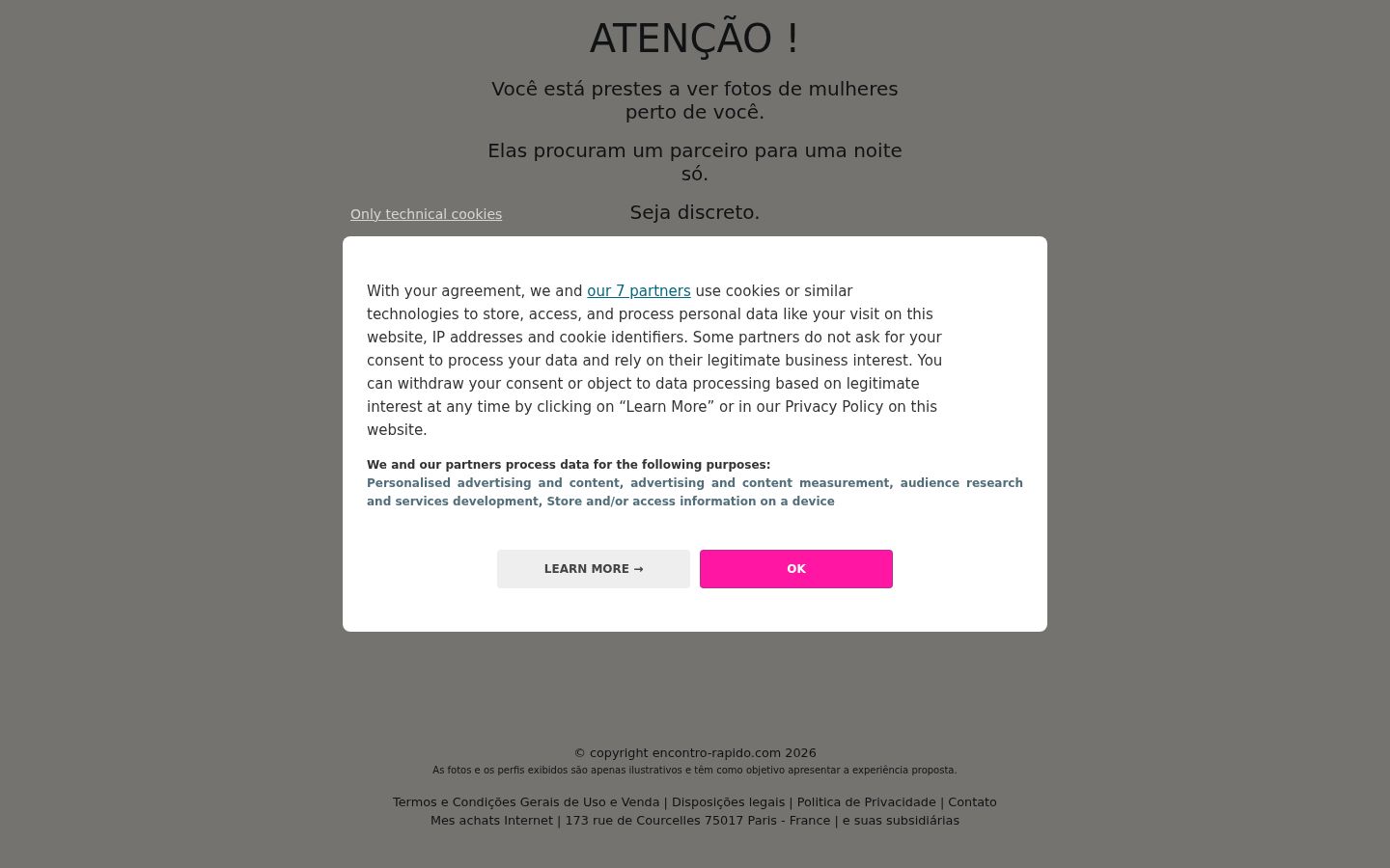 Screenshot del banner di consenso mostrato prima di qualsiasi interazione