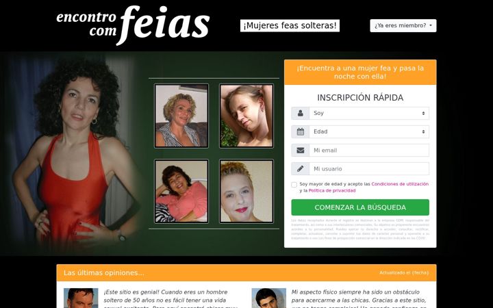 Screenshot of encontrocomfeias.com