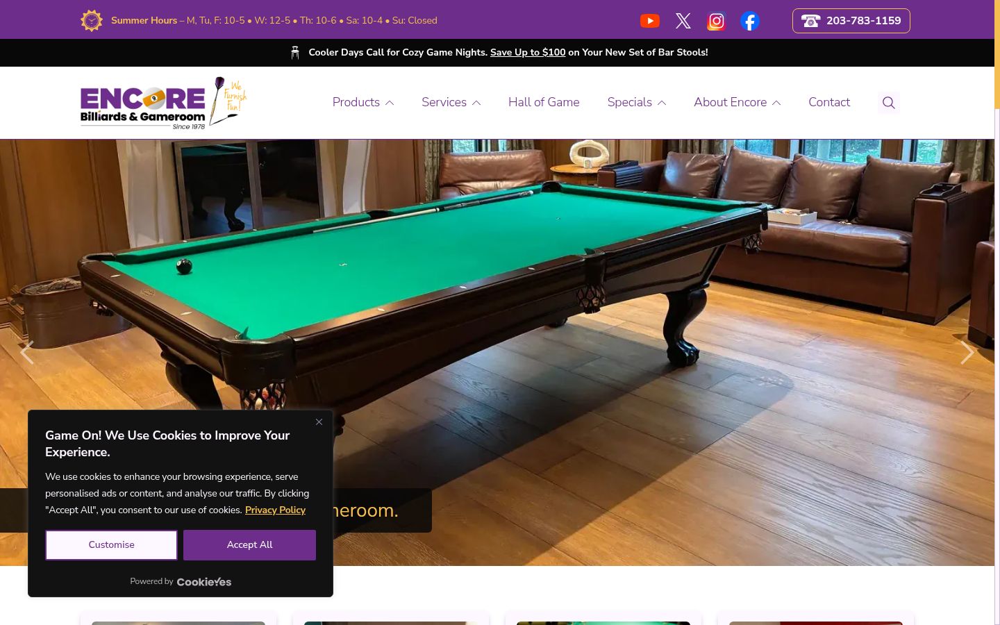 Screenshot of the consent banner shown before any interaction
