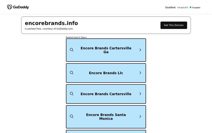 Screenshot of encorebrands.info