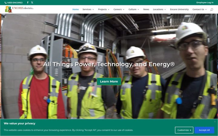 Screenshot of encoreelectric.com