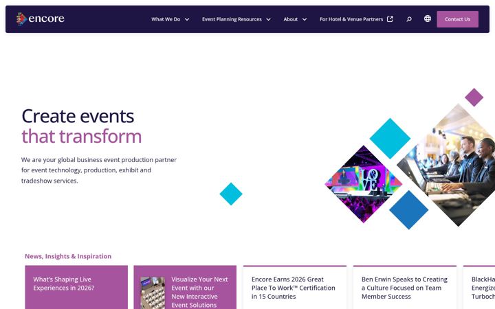 Screenshot of encoreglobal.com