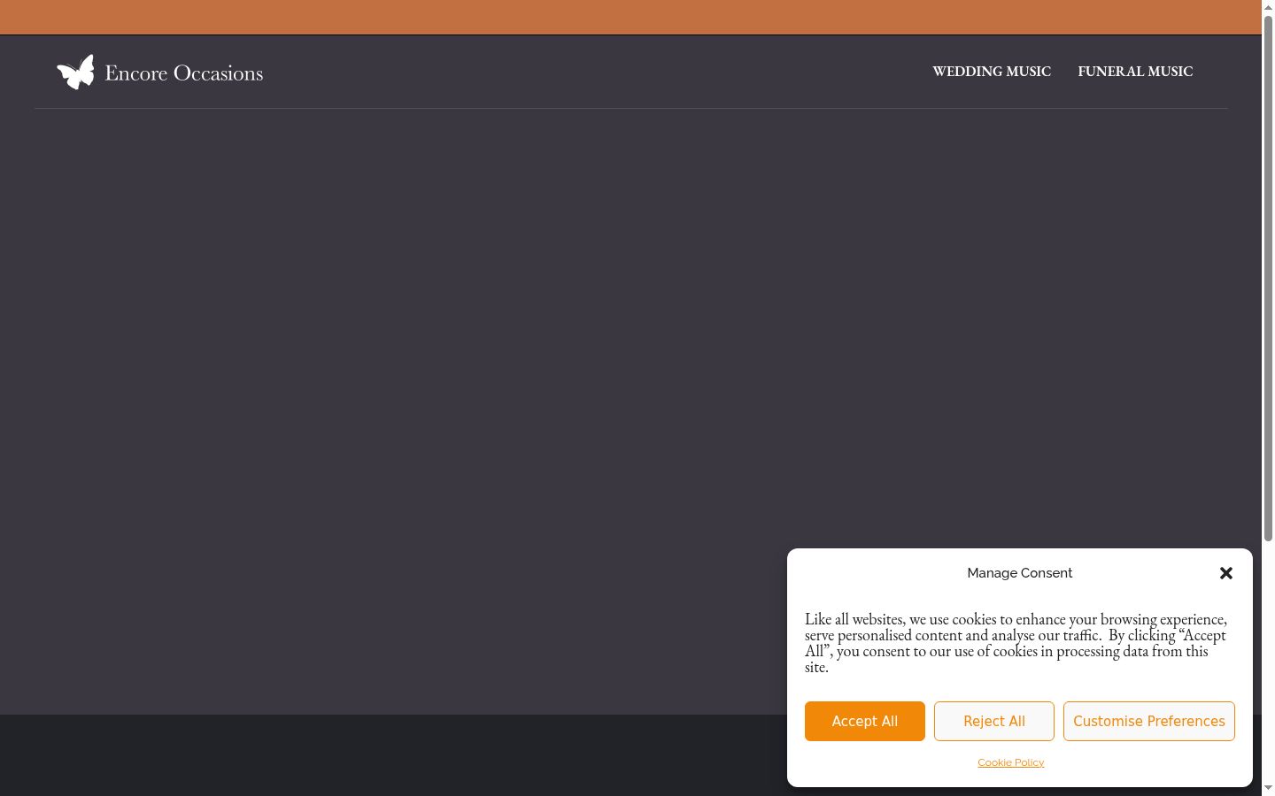 Screenshot des Einwilligungsbanners vor jeglicher Interaktion