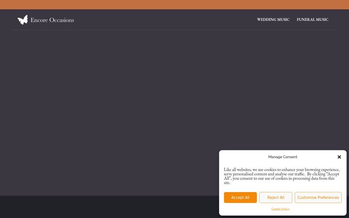 Screenshot of encoreoccasions.com