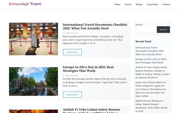 Screenshot of encouragetravel.com