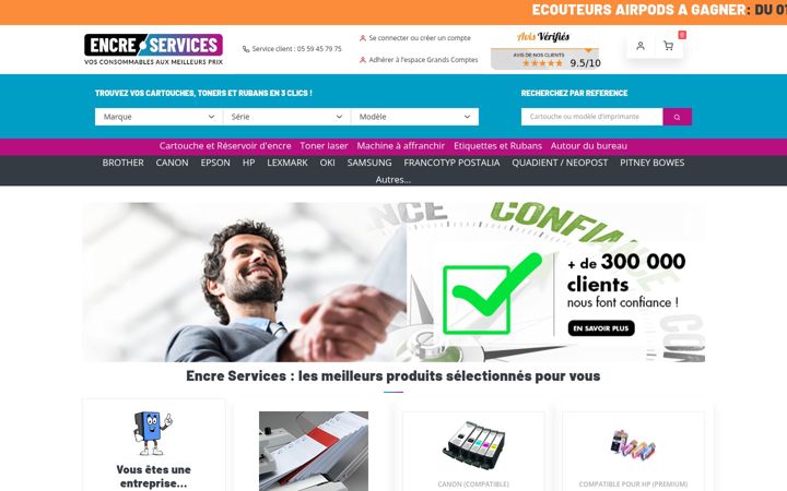 Snímek obrazovky encreservices.fr