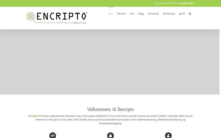 Screenshot van encripto.no