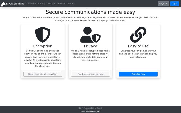 Screenshot of encryptothing.com
