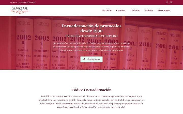 Screenshot of encuadernaciondeprotocolos.com