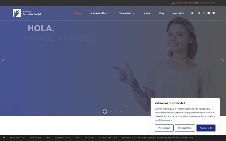 Captura de pantalla de encuadresocial.org