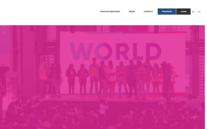 Captura de pantalla de encuentromundialdejovenes.org