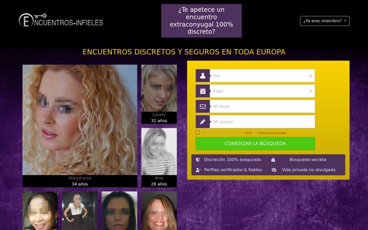 Screenshot of encuentros-infieles.com