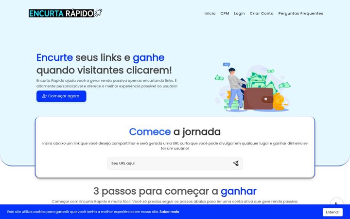 Screenshot of encurtarapido.com
