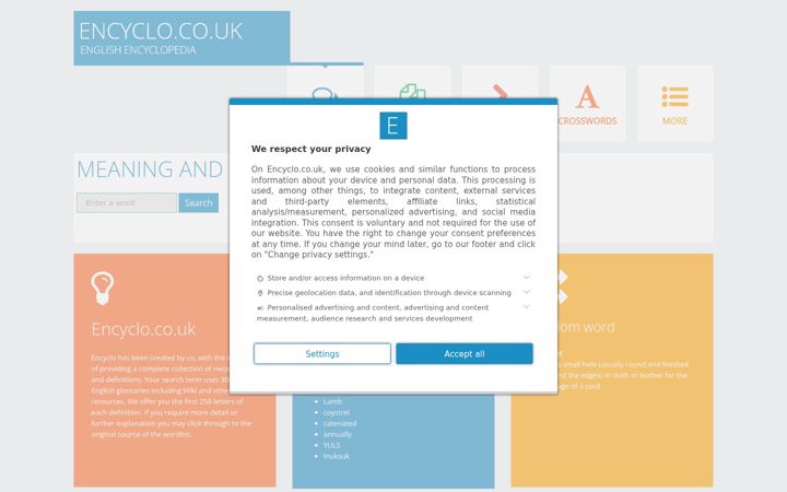 Screenshot of encyclo.co.uk