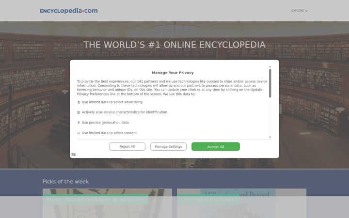 Capture d'écran de encyclopedia.com