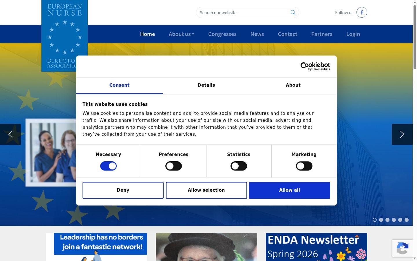 Screenshot of the consent banner shown before any interaction