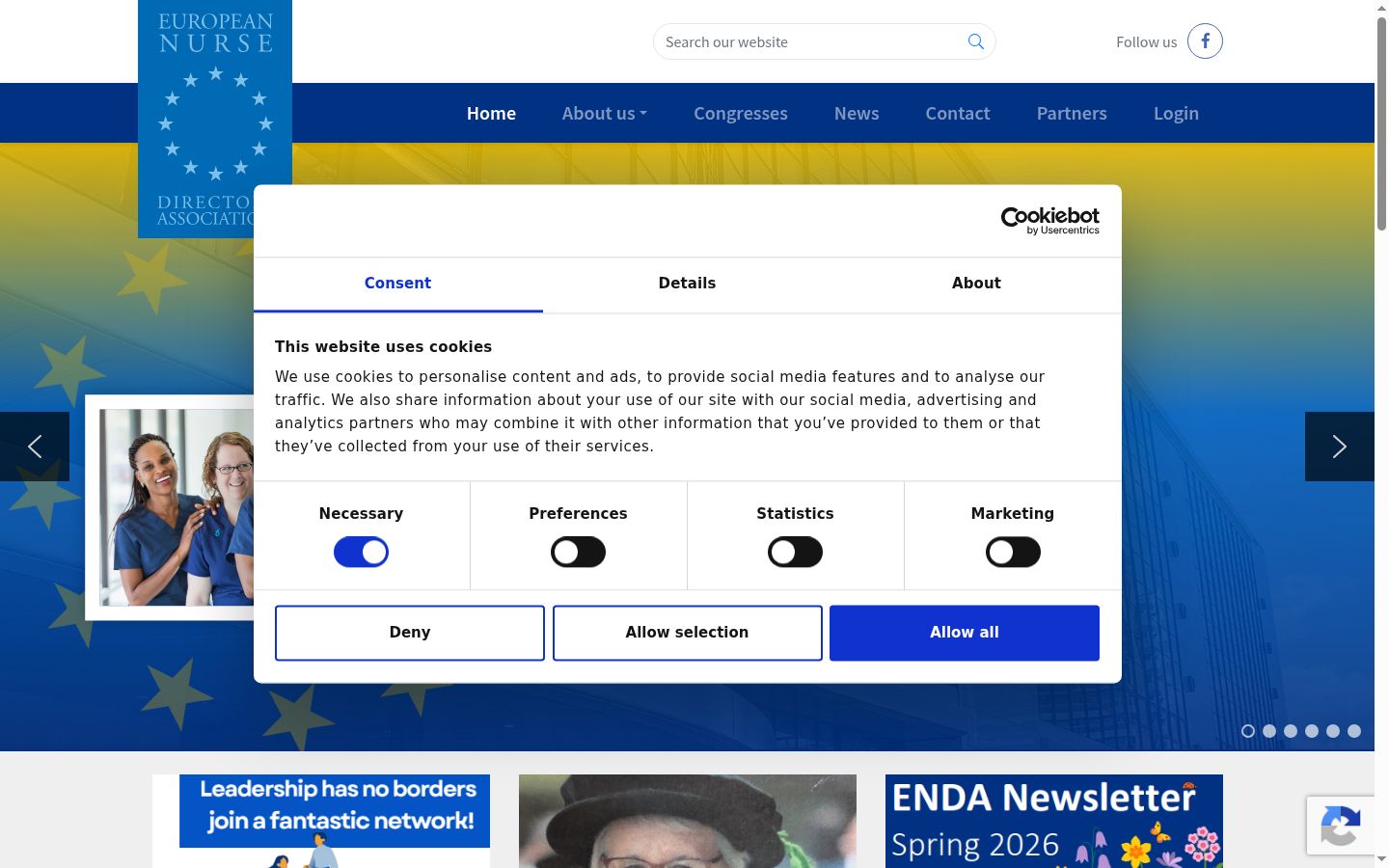 Screenshot van de toestemmingsbanner zoals getoond vóór enige interactie