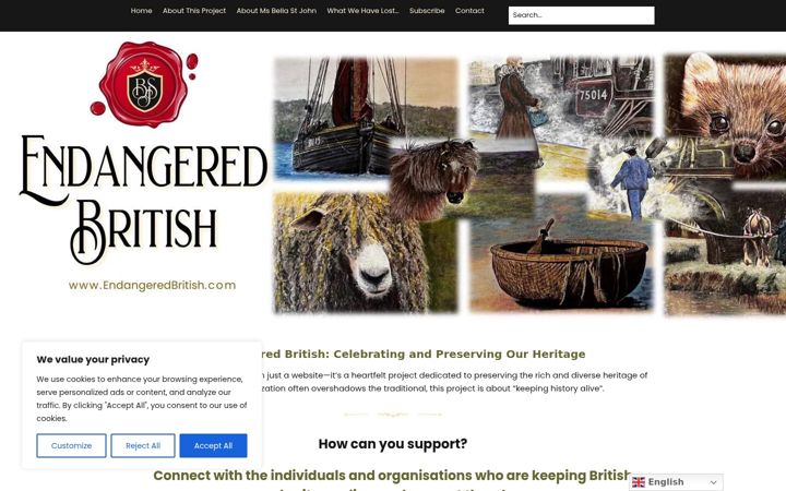 Screenshot of endangeredbritish.com