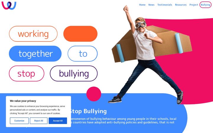 Screenshot von endbullying.eu