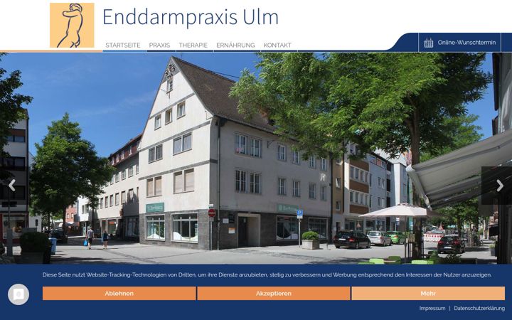 Ekrānuzņēmums no enddarmpraxis-ulm.de